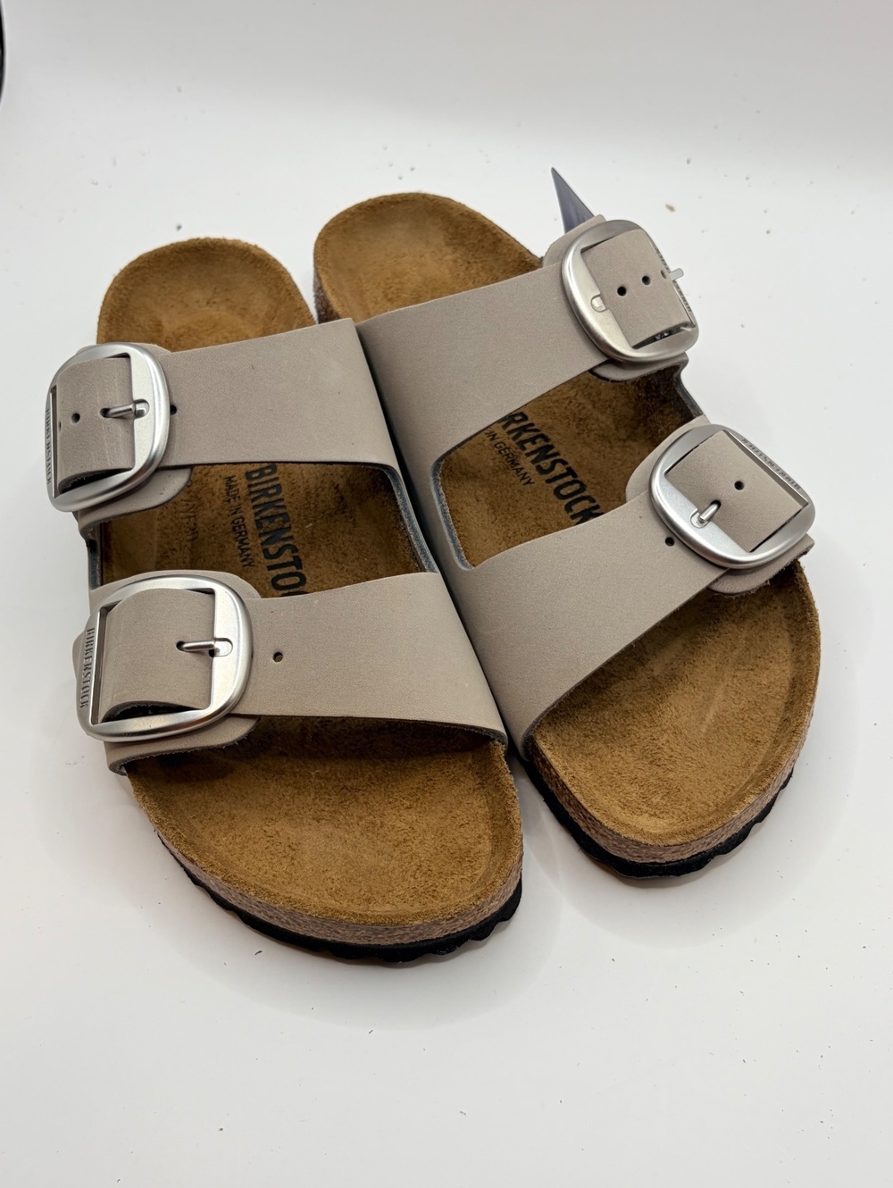Birkenstock Arizona Big Buckle Stone Coin Sandals Size 38 Narrow Fit - Picture 3 of 6